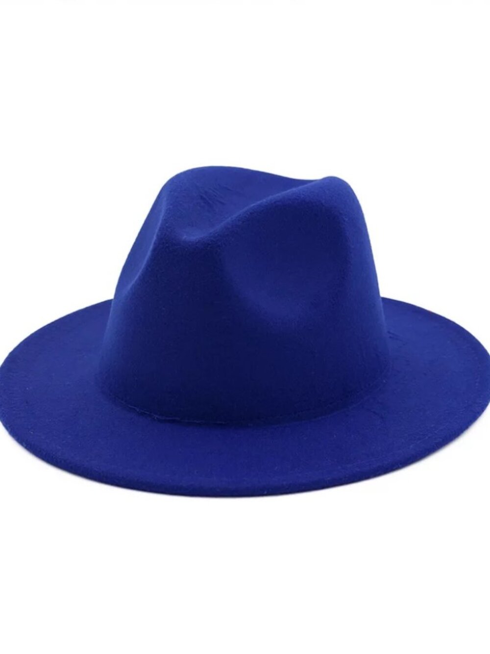 Royal Blue w/ Red Bottom | Wide Brim Panama Felt Fedora Hat
